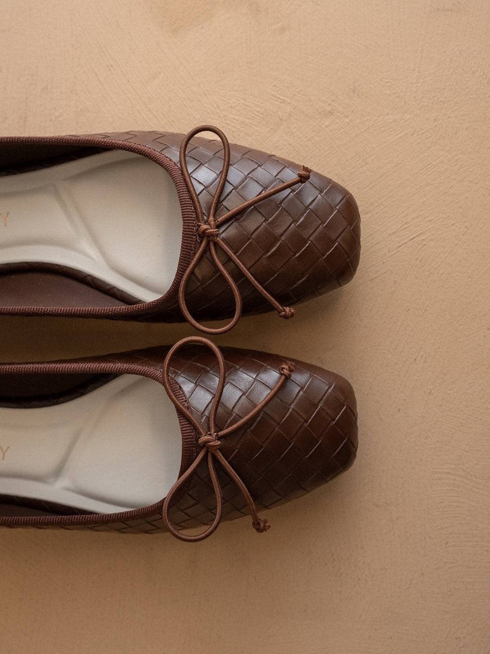Oasis Society Woven Square-Toe Ballet Flats in Brown -